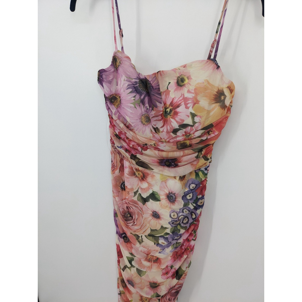 Express Dress Womens‎ Small Floral Maxi Bodycon Ruched Mesh Gown Homecoming - Picture 2 of 8